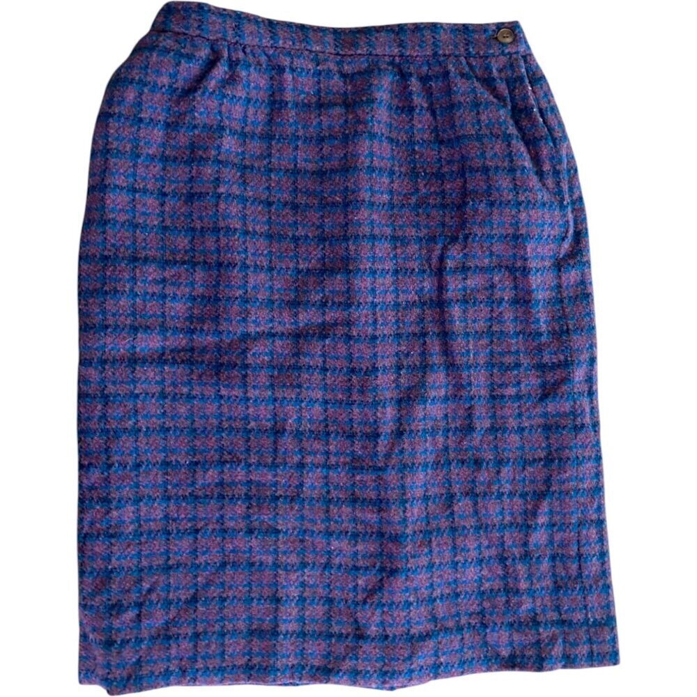 Vintage Pendleton Plaid Skirt Pure Virgin Wool Made In USA
